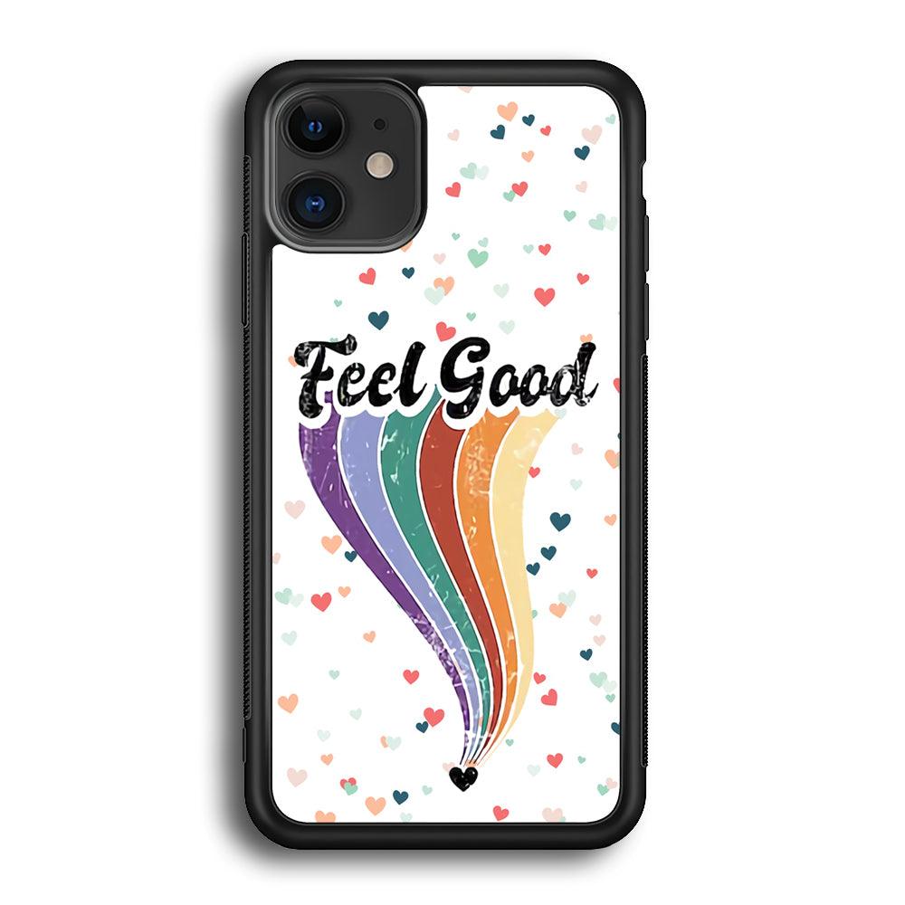 Love Feel Good iPhone 12 Case-Rubber Black (2D Case)-Oxvistore