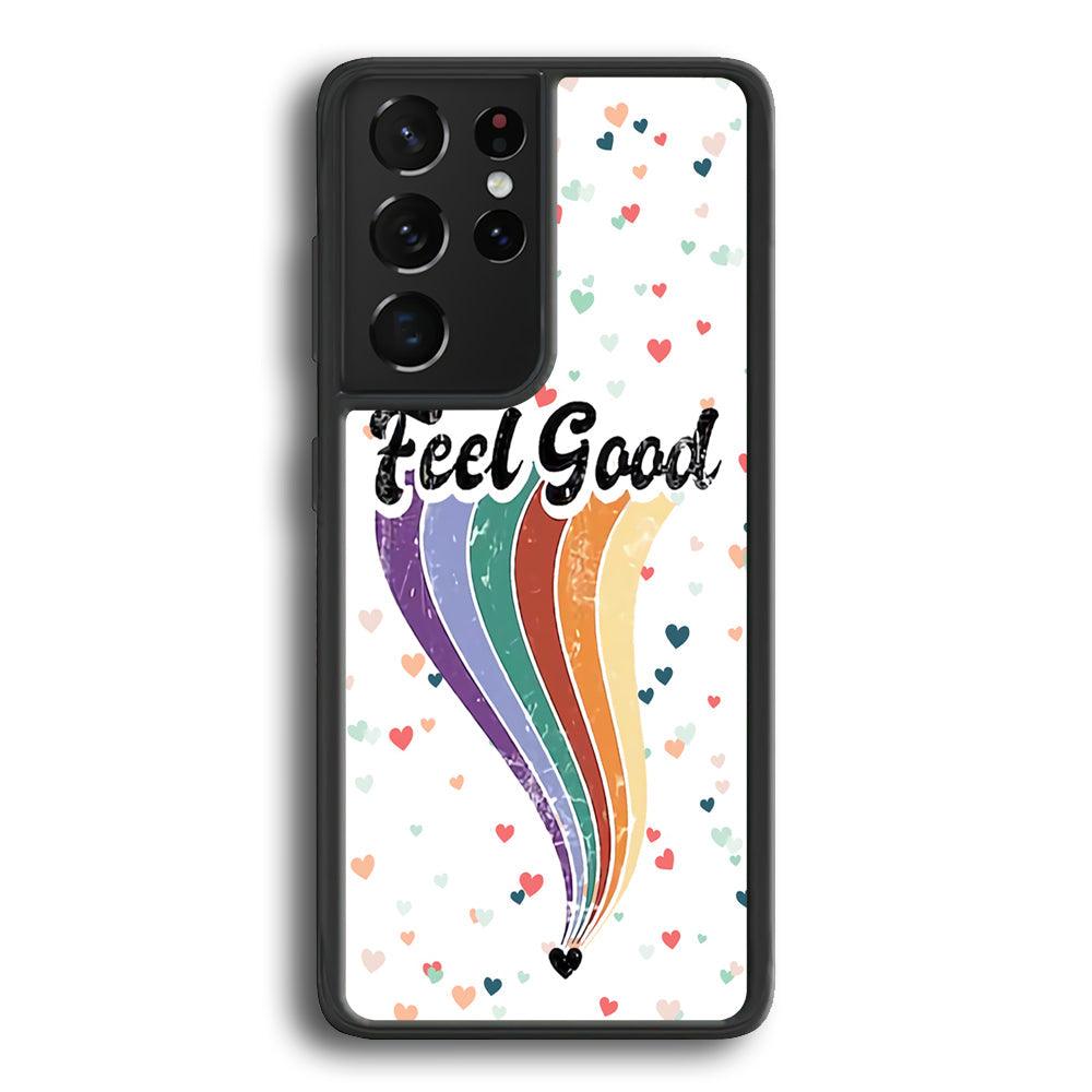 Love Feel Good Samsung Galaxy S24 Ultra Case-Rubber White (2D Case)-Oxvistore