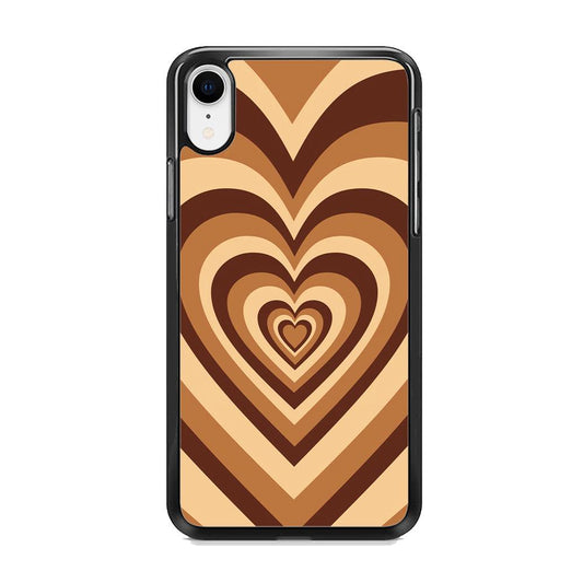Love Wave Brown iPhone XR Case-Rubber Black (2D Case)-Oxvistore