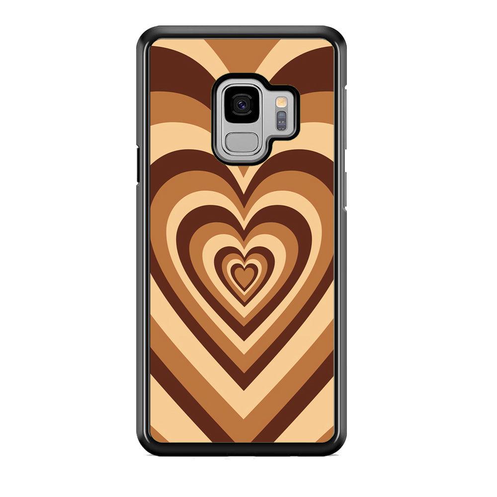 Love Wave Brown Samsung Galaxy S9 Case-Rubber White (2D Case)-Oxvistore