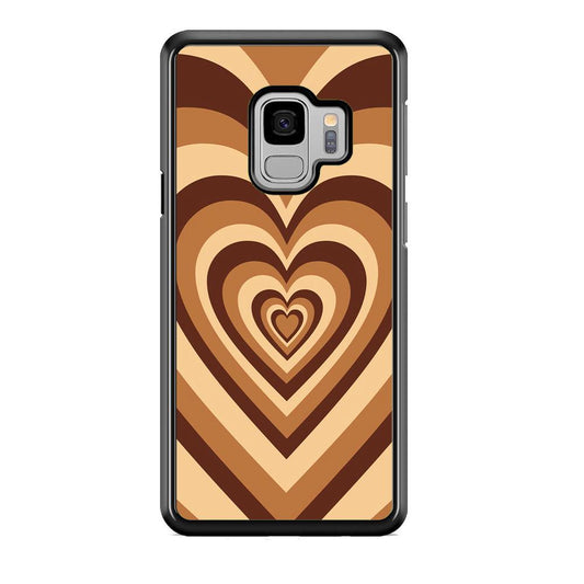 Love Wave Brown Samsung Galaxy S9 Case-Rubber White (2D Case)-Oxvistore