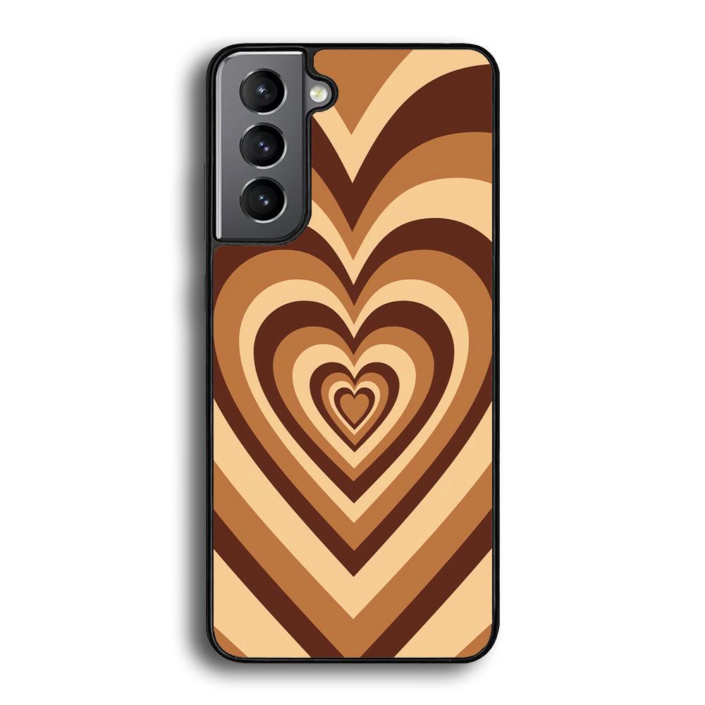 Love Wave Brown Samsung Galaxy S24 Plus Case-Rubber Black (2D Case)-Oxvistore