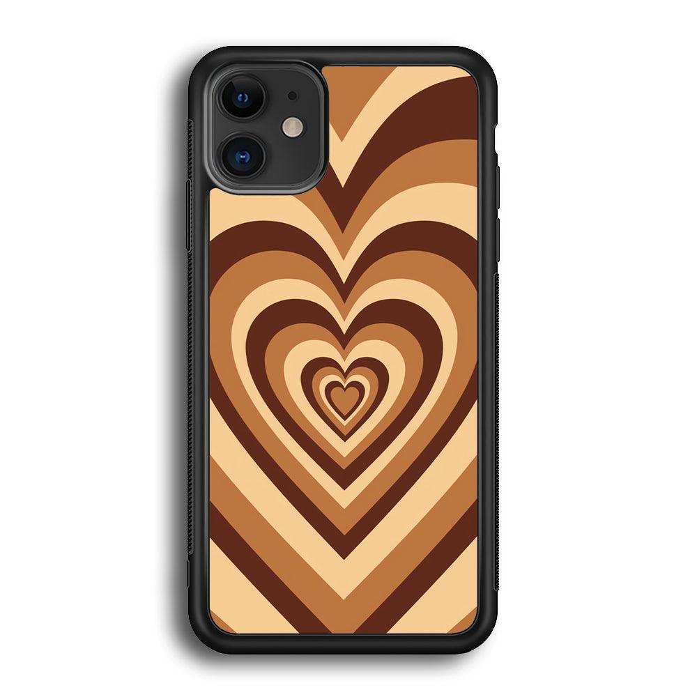 Love Wave Brown iPhone 11 Case-Rubber Black (2D Case)-Oxvistore