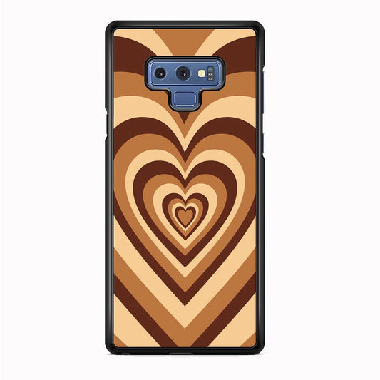 Love Wave Brown Samsung Galaxy Note 9 Case-Rubber White (2D Case)-Oxvistore