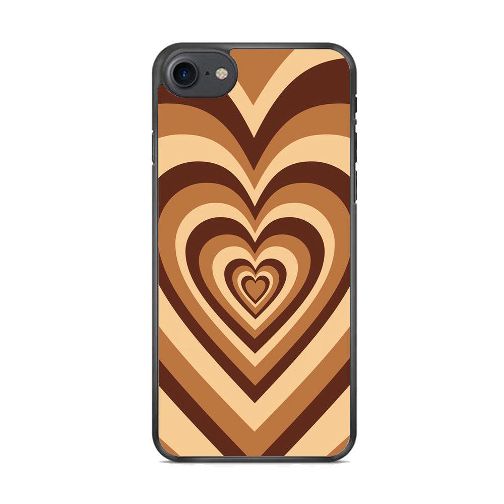 Love Wave Brown iPhone 8 Case-Rubber White (2D Case)-Oxvistore