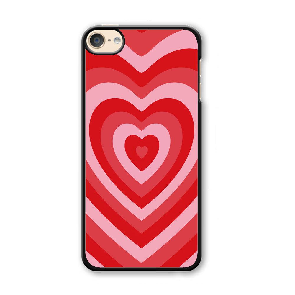 Love Wave Red iPod Touch 6 Case-Plastic White (2D Case)-Oxvistore
