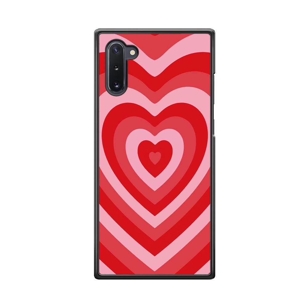 Love Wave Red Samsung Galaxy Note 10 Case-Rubber White (2D Case)-Oxvistore