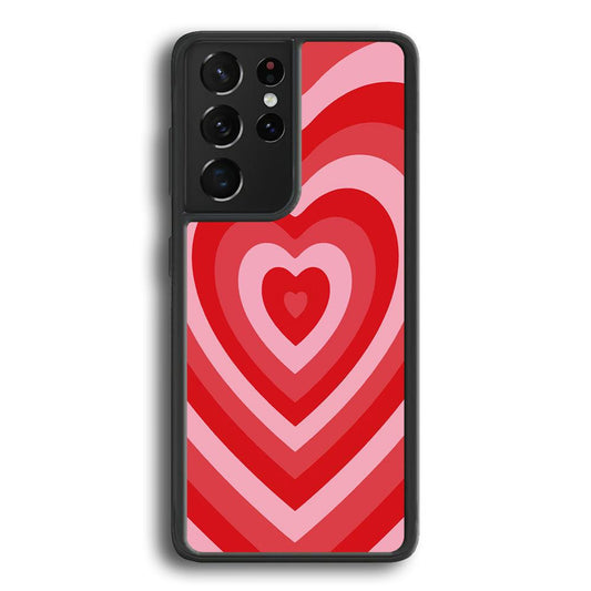 Love Wave Red Samsung Galaxy S23 Ultra Case-Rubber Black (2D Case)-Oxvistore