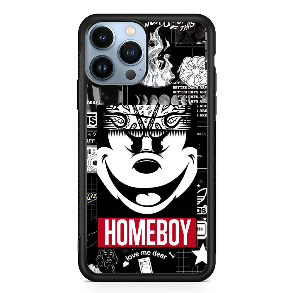 Lovely Homeboy iPhone 13 Pro Max Case-Rubber White (2D Case)-Oxvistore