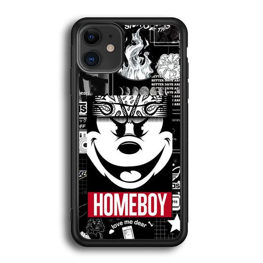 Lovely Homeboy iPhone 11 Case-Rubber White (2D Case)-Oxvistore