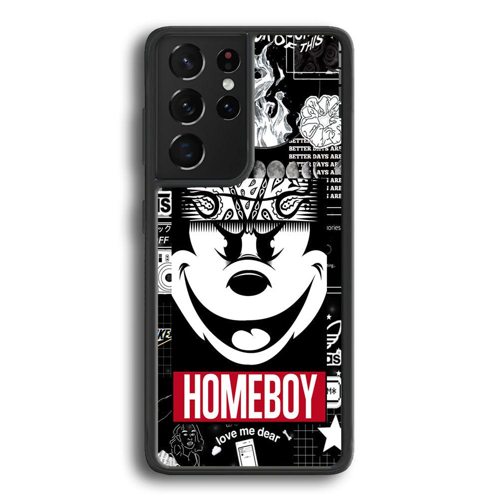 Lovely Homeboy Samsung Galaxy S24 Ultra Case-Rubber White (2D Case)-Oxvistore