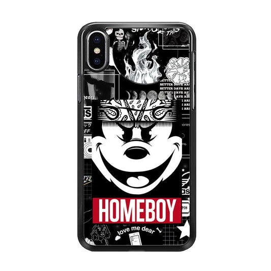 Lovely Homeboy iPhone X Case-Rubber Black (2D Case)-Oxvistore