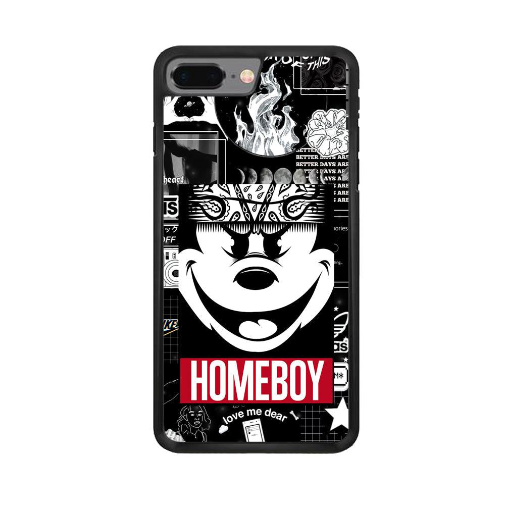 Lovely Homeboy iPhone 8 Plus Case-Rubber Black (2D Case)-Oxvistore