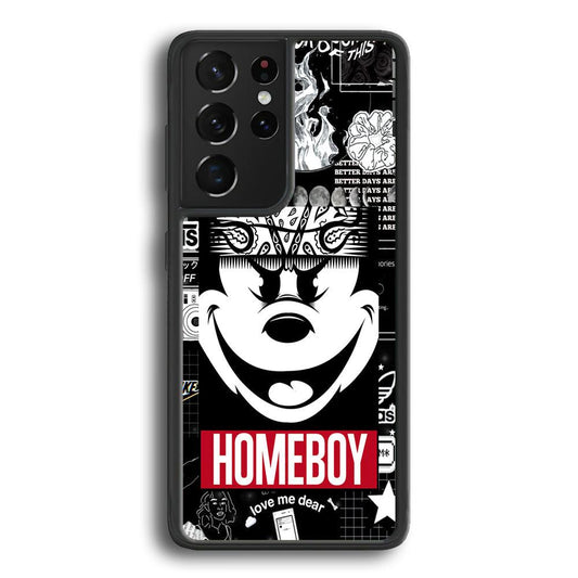 Lovely Homeboy Samsung Galaxy S22 Ultra Case-Rubber White (2D Case)-Oxvistore