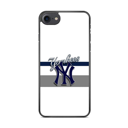MLB New York Yankees White Jersey iPhone 8 Case-Rubber Black (2D Case)-Oxvistore