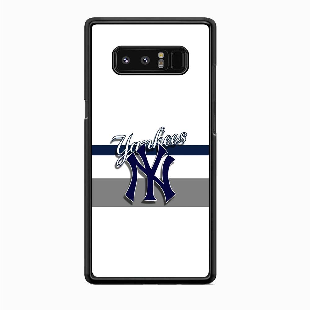 MLB New York Yankees White Jersey Samsung Galaxy Note 8 Case-Rubber Black (2D Case)-Oxvistore