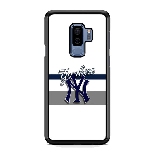 MLB New York Yankees White Jersey Samsung Galaxy S9 Plus Case-Rubber Black (2D Case)-Oxvistore