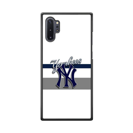 MLB New York Yankees White Jersey Samsung Galaxy Note 10 Plus Case-Rubber Black (2D Case)-Oxvistore
