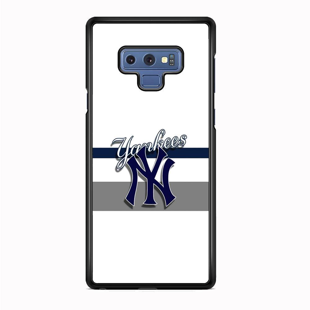 MLB New York Yankees White Jersey Samsung Galaxy Note 9 Case-Rubber Black (2D Case)-Oxvistore