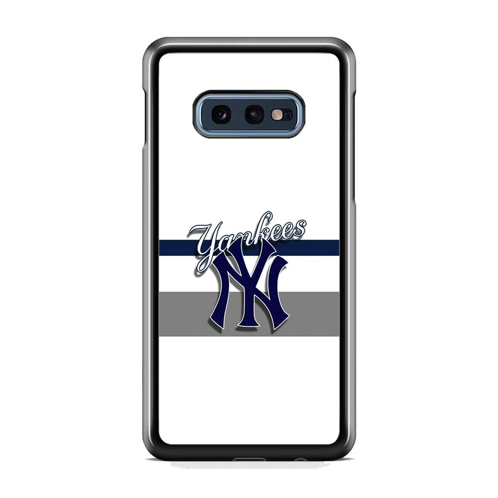 MLB New York Yankees White Jersey Samsung Galaxy S10E Case-Rubber White (2D Case)-Oxvistore
