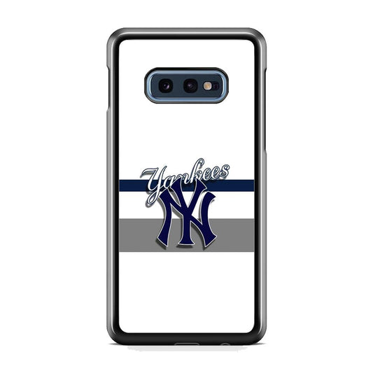 MLB New York Yankees White Jersey Samsung Galaxy S10E Case-Rubber White (2D Case)-Oxvistore