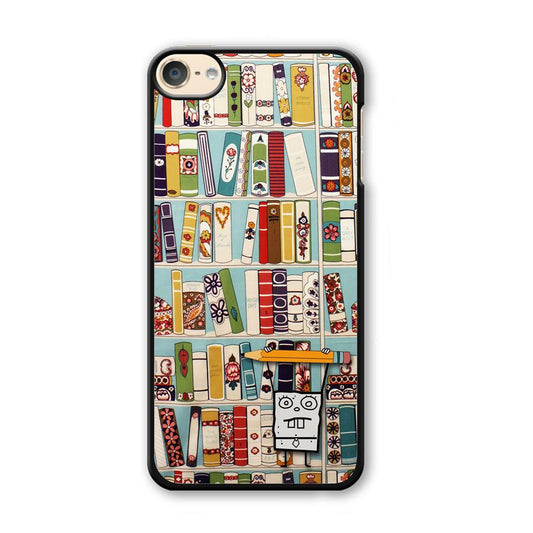 Magic Paper on Bookshelf iPod Touch 6 Case-Plastic Black (2D Case)-Oxvistore