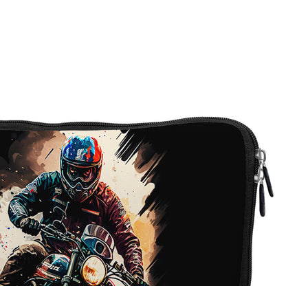 Man Riding a Motorcycle Laptop Sleeve Protective Cover