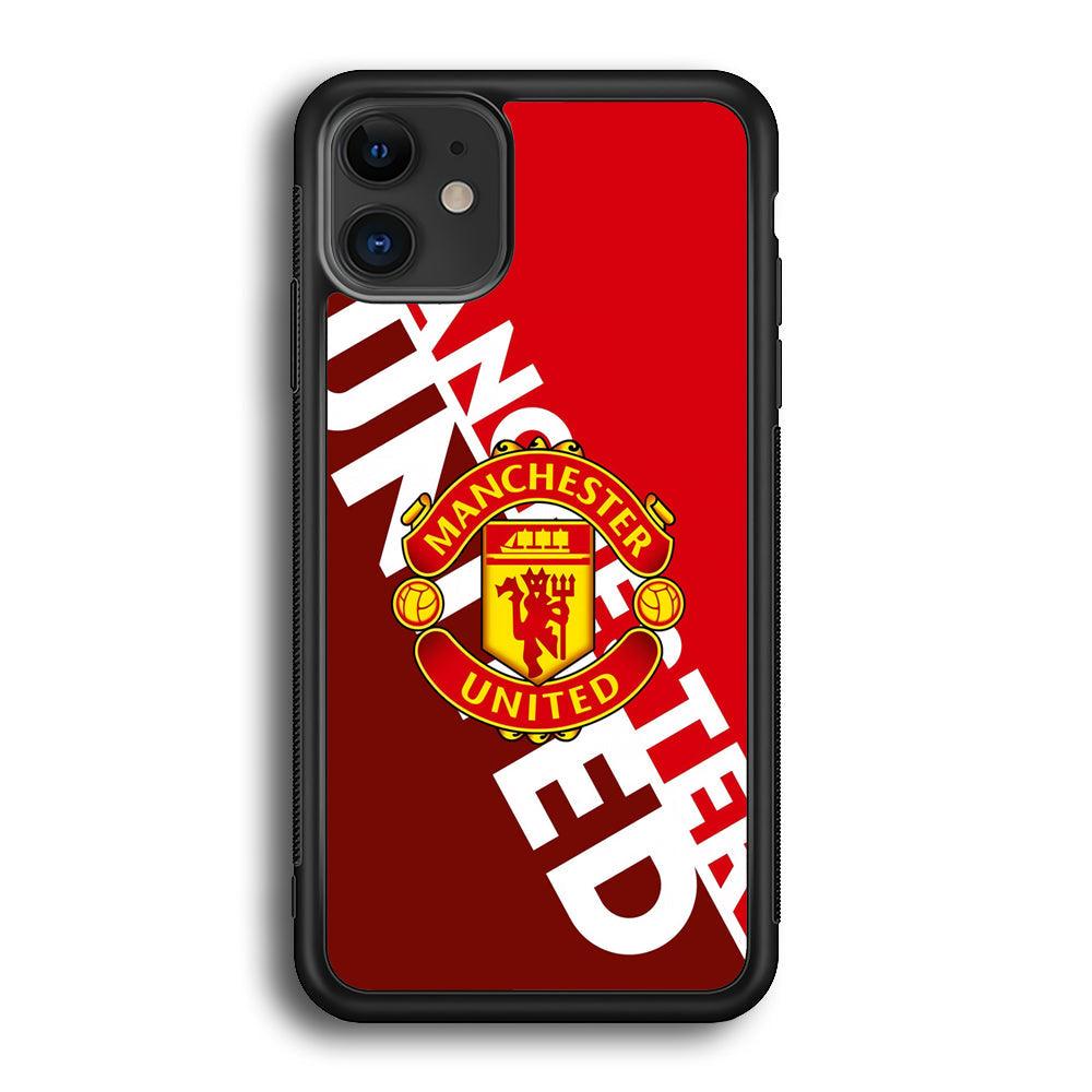 Manchester United Grip The Spirit iPhone 11 Case-Rubber Black (2D Case)-Oxvistore