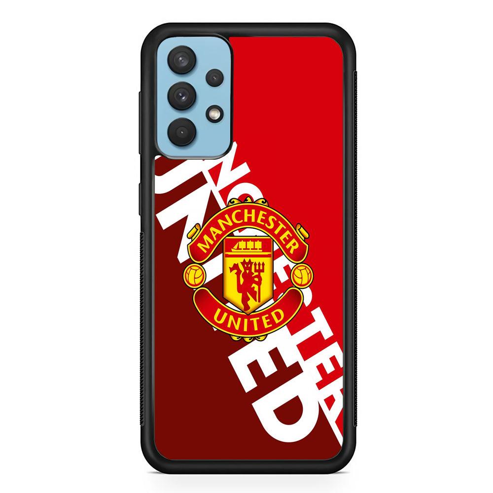 Manchester United Grip The Spirit Samsung Galaxy A32 Case-Rubber Black (2D Case)-Oxvistore