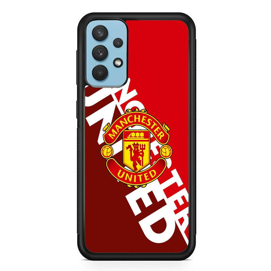 Manchester United Grip The Spirit Samsung Galaxy A32 Case-Rubber Black (2D Case)-Oxvistore
