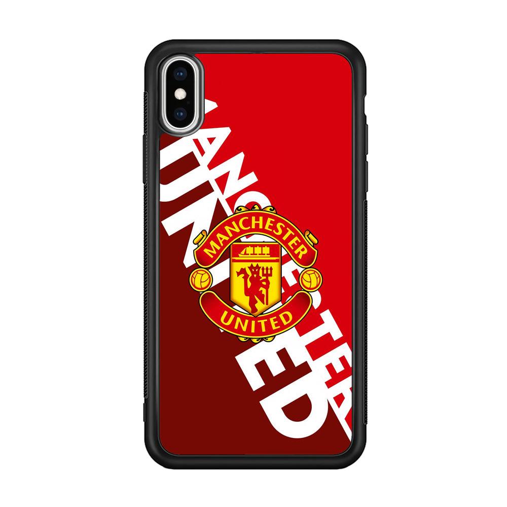 Manchester United Grip The Spirit iPhone XS Case-Rubber Black (2D Case)-Oxvistore