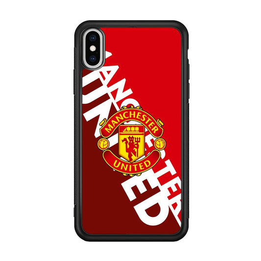 Manchester United Grip The Spirit iPhone XS Case-Rubber Black (2D Case)-Oxvistore