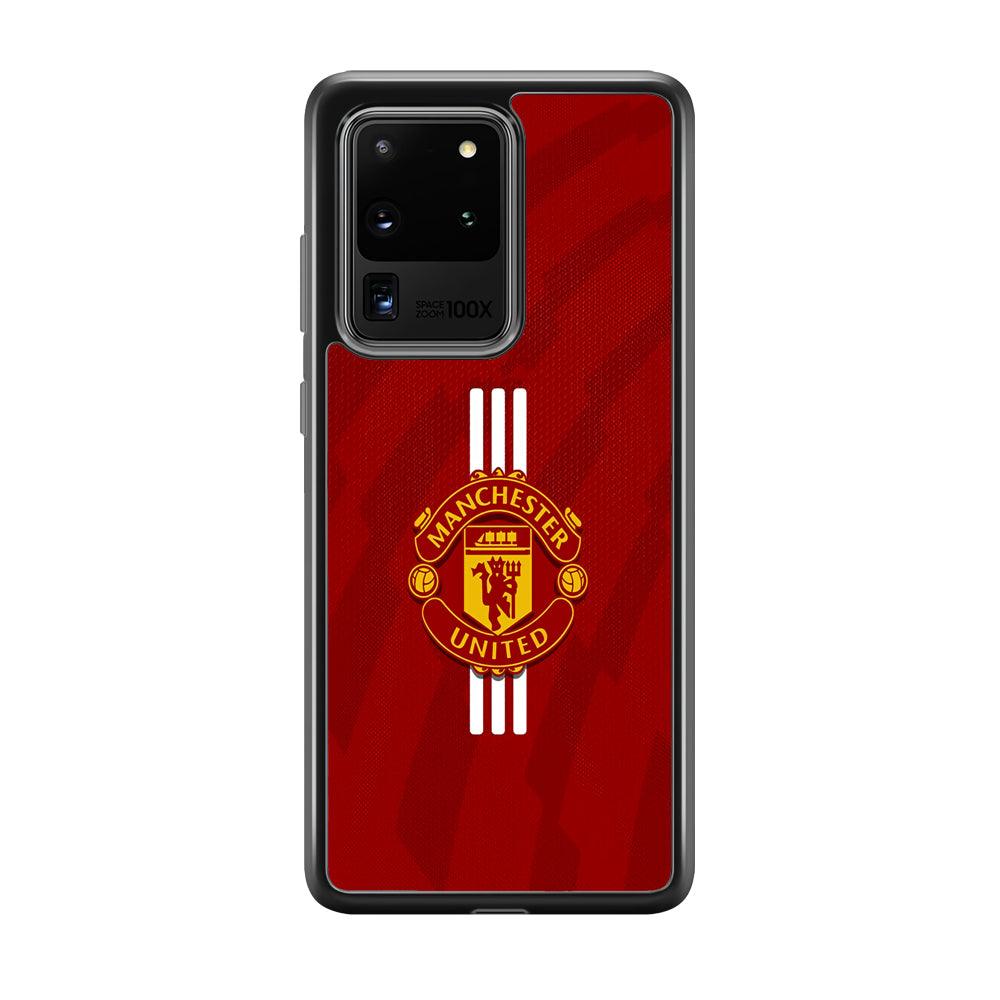 Manchester United Twister of The Devil Samsung Galaxy S20 Ultra Case-Rubber Black (2D Case)-Oxvistore