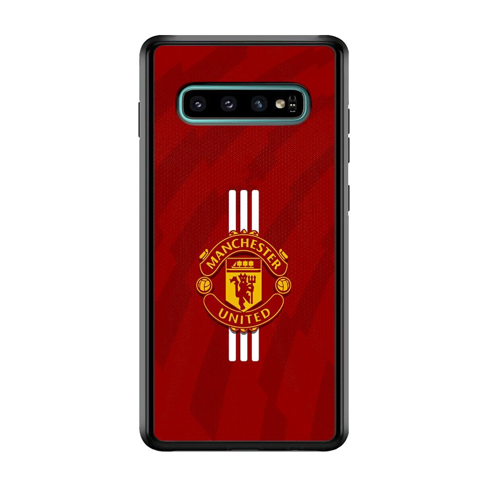Manchester United Twister of The Devil Samsung Galaxy S10 Case-Rubber Black (2D Case)-Oxvistore