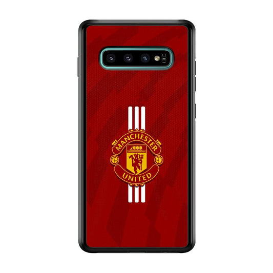 Manchester United Twister of The Devil Samsung Galaxy S10 Case-Rubber Black (2D Case)-Oxvistore