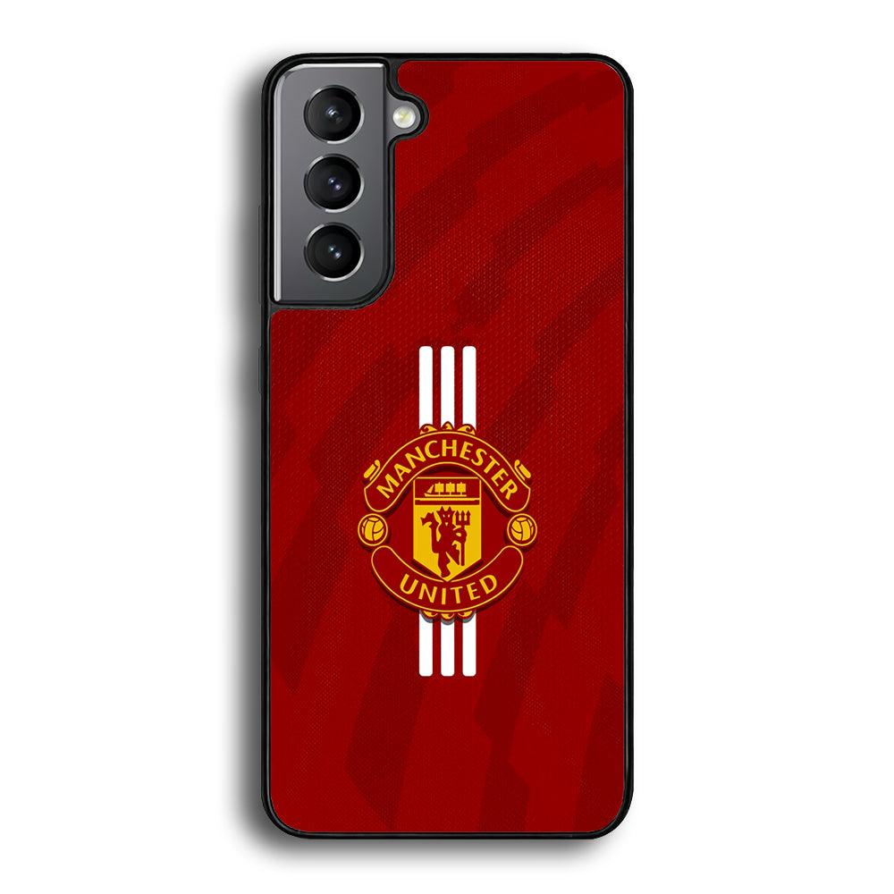 Manchester United Twister of The Devil Samsung Galaxy S23 Case-Rubber Black (2D Case)-Oxvistore