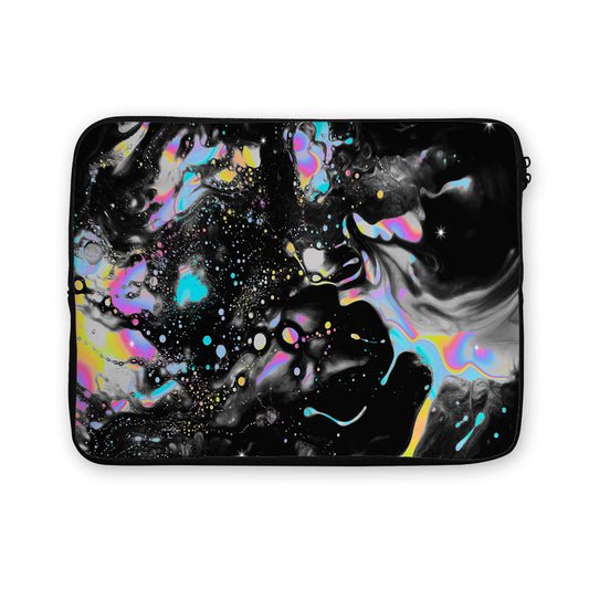 Marble Liquid Black Paint Laptop Sleeve Protective Cover