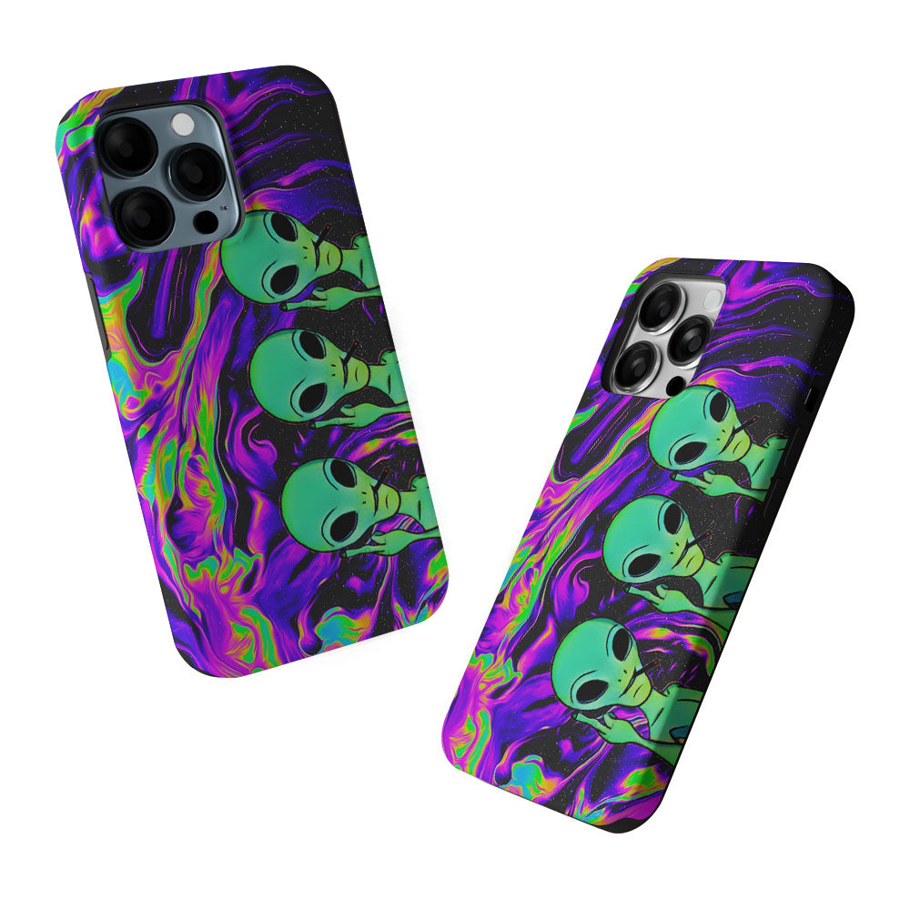 Marble Three Aliens 2 in 1 Tough Phone Case