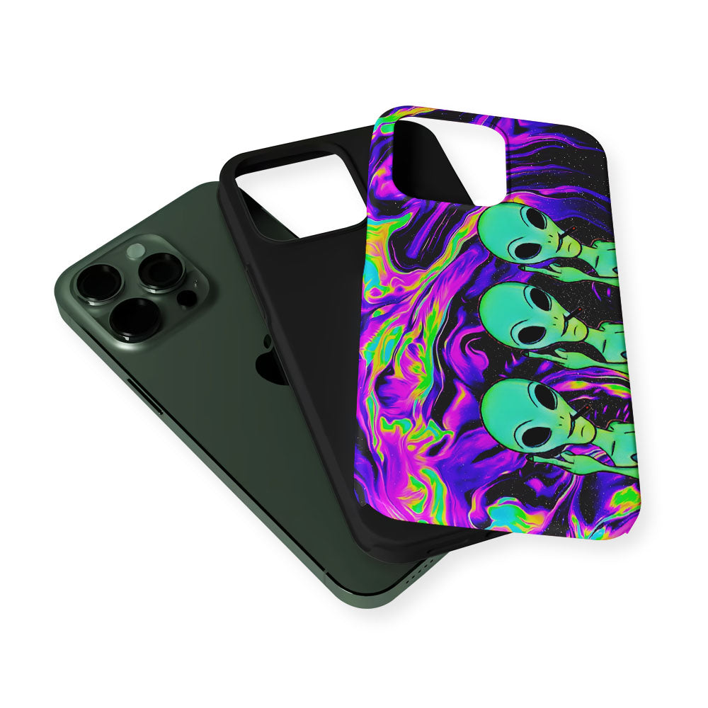 Marble Three Aliens 2 in 1 Tough Phone Case