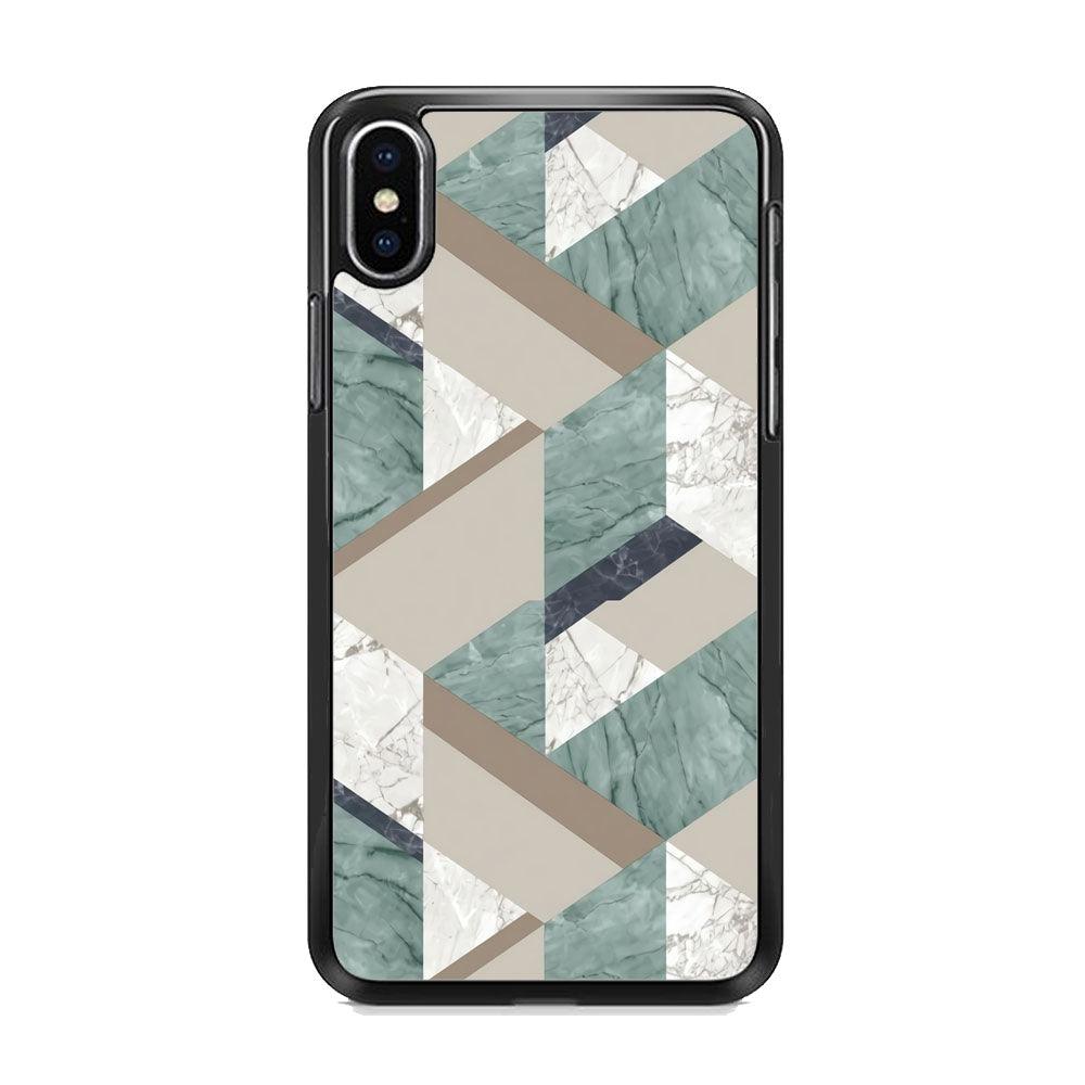 Marble Blend Form iPhone X Case-Rubber Black (2D Case)-Oxvistore