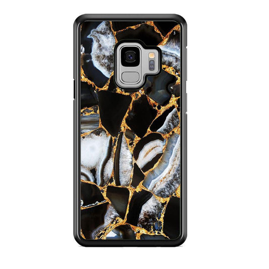 Marble Gold Paste Samsung Galaxy S9 Case-Rubber Black (2D Case)-Oxvistore