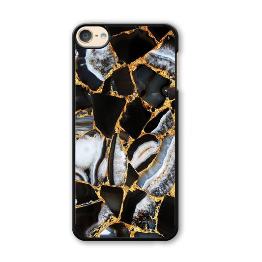 Marble Gold Paste iPod Touch 6 Case-Plastic Black (2D Case)-Oxvistore