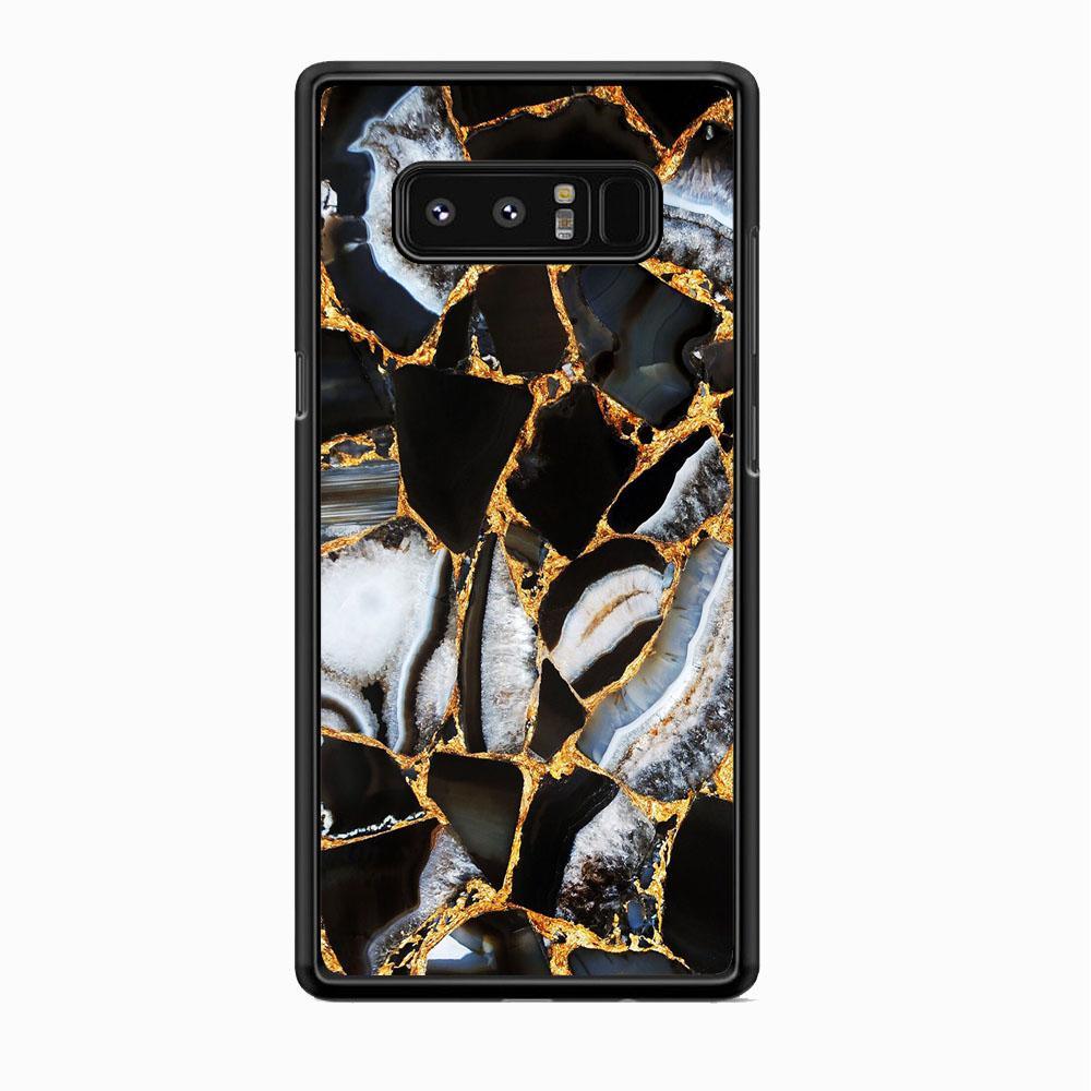 Marble Gold Paste Samsung Galaxy Note 8 Case-Rubber Black (2D Case)-Oxvistore