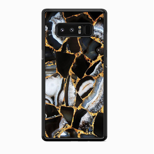 Marble Gold Paste Samsung Galaxy Note 8 Case-Rubber Black (2D Case)-Oxvistore