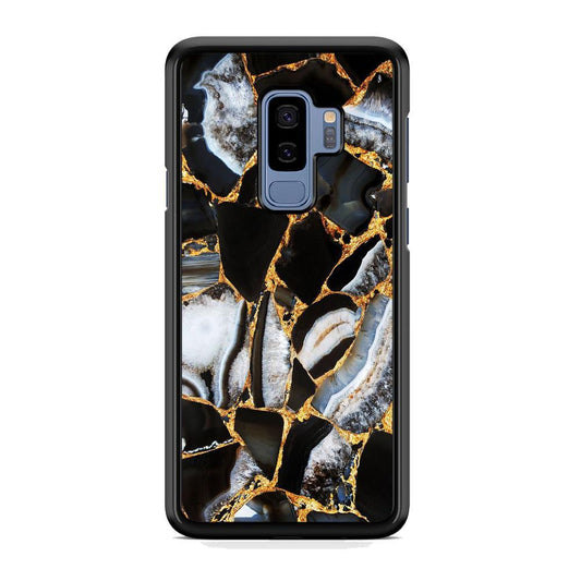 Marble Gold Paste Samsung Galaxy S9 Plus Case-Rubber Black (2D Case)-Oxvistore