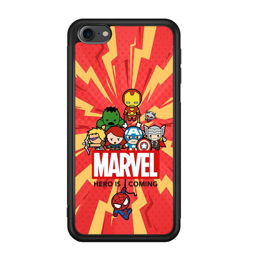 Marvel Cute Comic Hero is Coming iPod Touch 6 Case-Rubber Black (2D Case)-Oxvistore