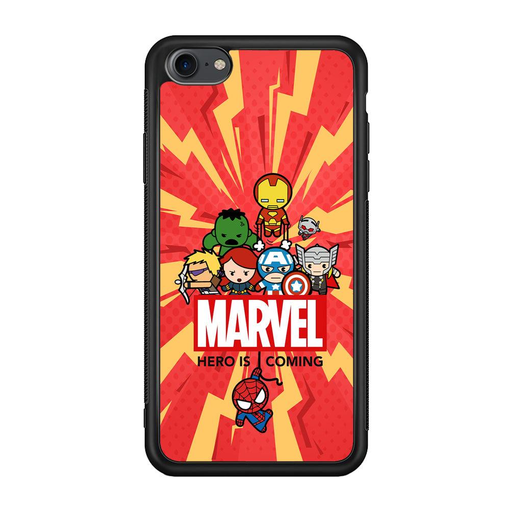 Marvel Cute Comic Hero is Coming iPhone 7 Case-Rubber Black (2D Case)-Oxvistore