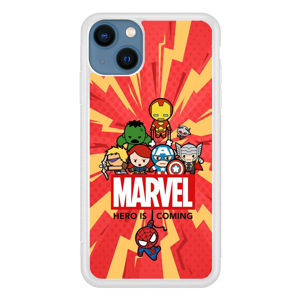 Marvel Cute Comic Hero is Coming iPhone 15 Plus Case-Oxvistore