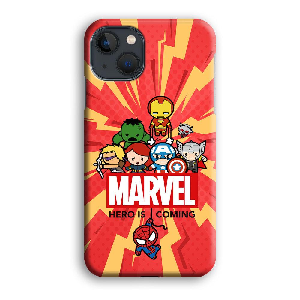 Marvel Cute Comic Hero is Coming iPhone 15 Plus Case-Oxvistore