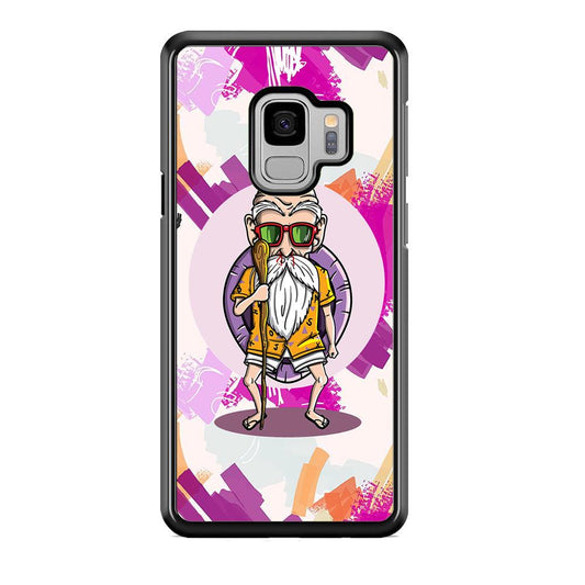 Master Roshi Old Purple Samsung Galaxy S9 Case-Rubber White (2D Case)-Oxvistore